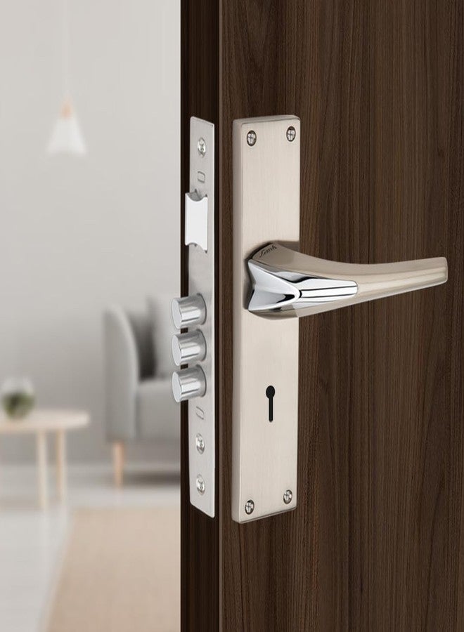 لينك قفل نقر Link Duke | للأبواب الرئيسية والداخلية في المساحات السكنية والتجارية | طقم مقبض متين 8 بوصات مع إمكانية الوصول بالمفتاح من كلا الجانبين، 3 مفاتيح، جسم قفل بستة أذرع | تشطيب من الفولاذ المقاوم للصدأ | ضمان لمدة عامين - Image 1